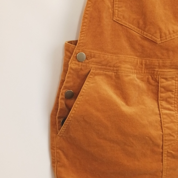 Forever 21 Women's Mustard Yellow Corduroy Overall Dress Sz M - Picture 7 of 9